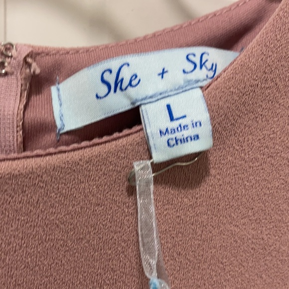 NWT- She & Sky Ruffle Cap Sleeve Dress - Picture 3 of 9